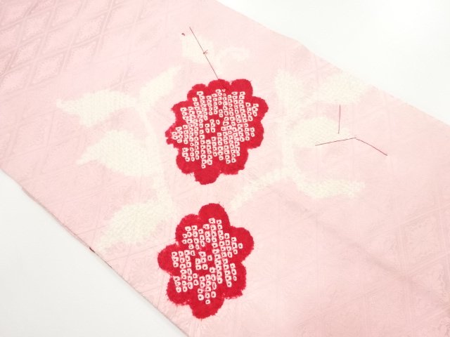 JAPANESE KIMONO / UNUSED NAGOYA OBI / SHIBORI / FLOWER